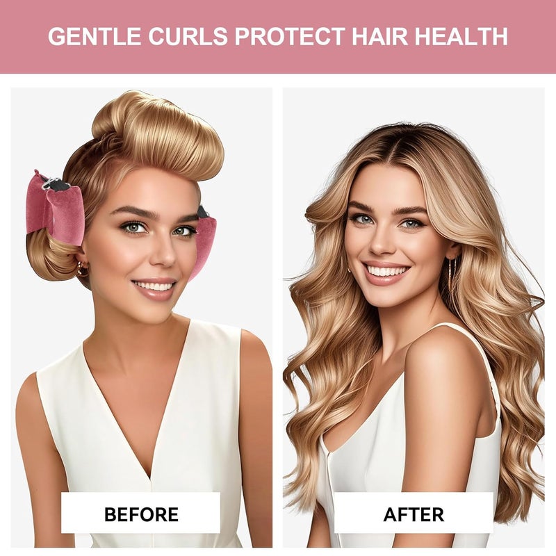 Togayu Heatless Curls Overnight Set - Jumbo Overnight Hair Curlers to Sleep In, Soft Velvet Hair Rollers for Women, No Damage Curls Styling Tools 8pcs - Image 4
